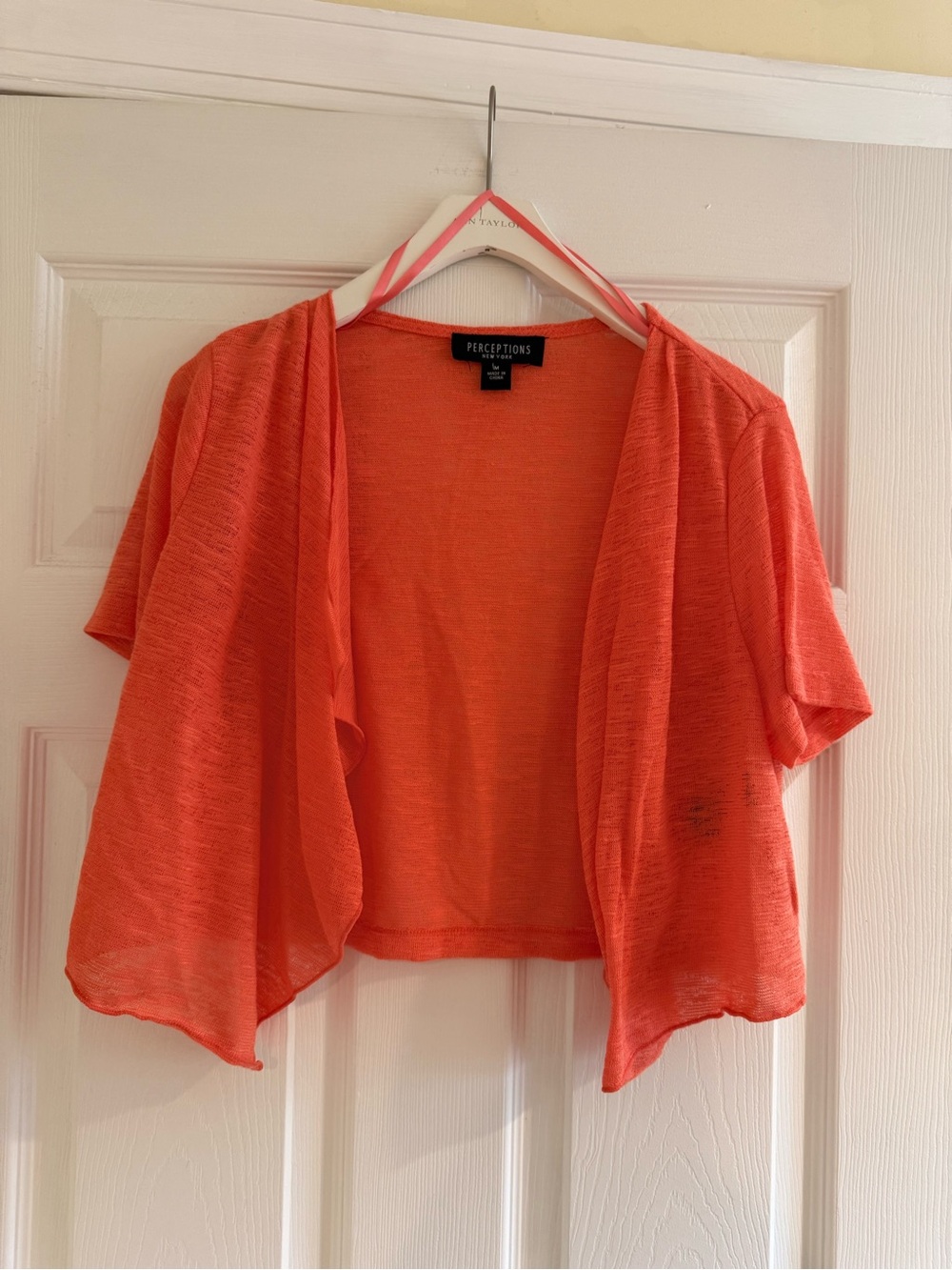 Perceptions Coral Open-Front Short Bolero